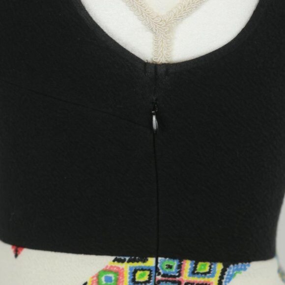 Anthropologie Maeve Amapola Women's Size 2 Black Chevron Striped Mini Dress - Picture 7 of 12